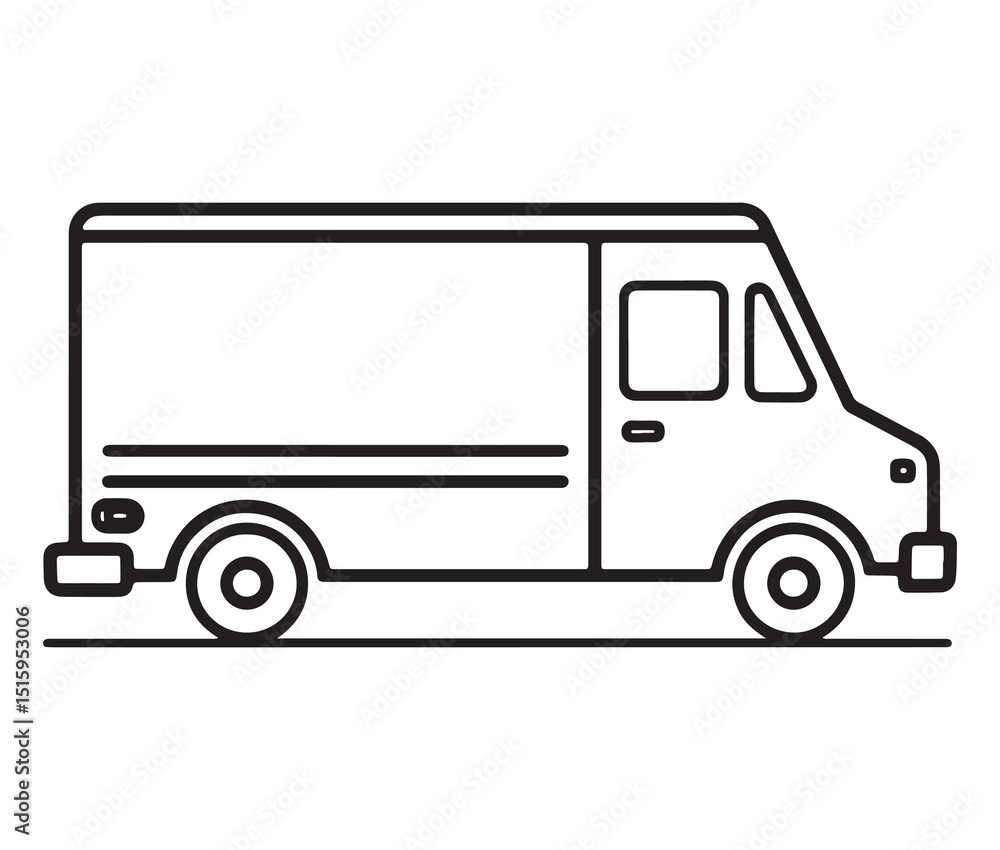 Belivery truck icon line art. Fast shipping truck black and white vector. Belivery truck icon line art. Fast shipping truck black and white vector.