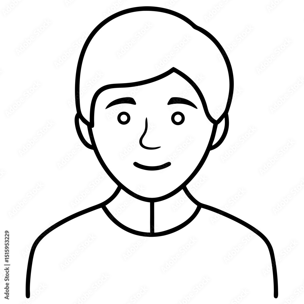 User profile avatar icon in line style User profile avatar icon in line style