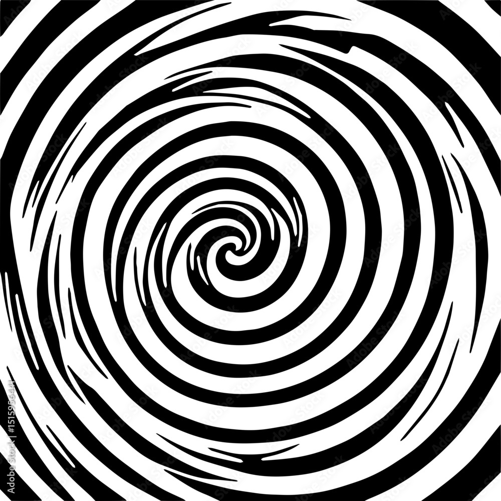 Abstract spiral lines background, hypnotic circular motion in black and whit Abstract spiral lines background, hypnotic circular motion in black and whit
