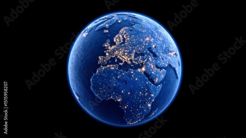 Wallpaper Mural Earth at Night  Europe  Africa  City Lights  Global  Space  Planet  Detailed  Realistic  C Torontodigital.ca