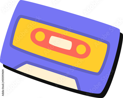 Retro tech illustration for retro vibes decoration. Cellphone, 90s, floopy disk, game, vhs tape retro illustration. Vector isolated.	