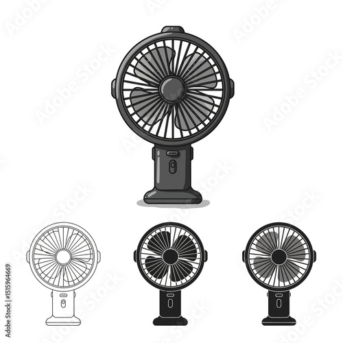 hand fan vector illustration