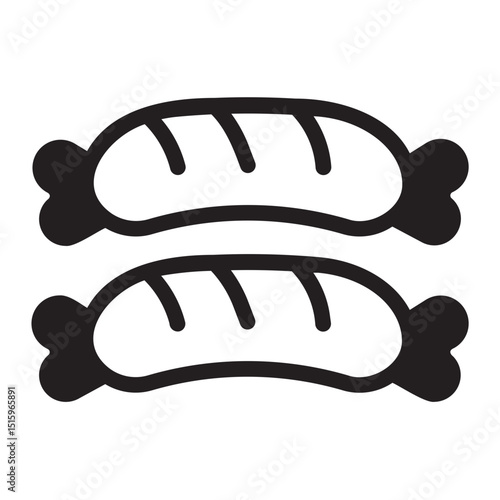 spicy pork sausage glyph icon