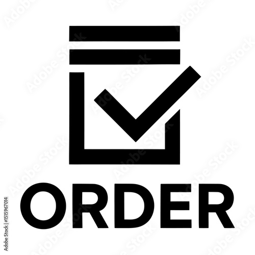 Simple order icon with checkmark and ORDER text.