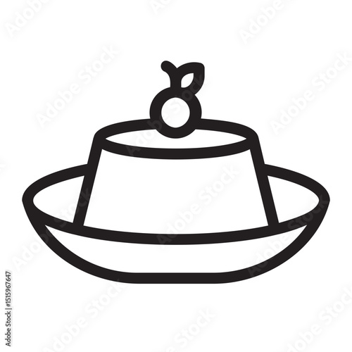 panna cotta line icon