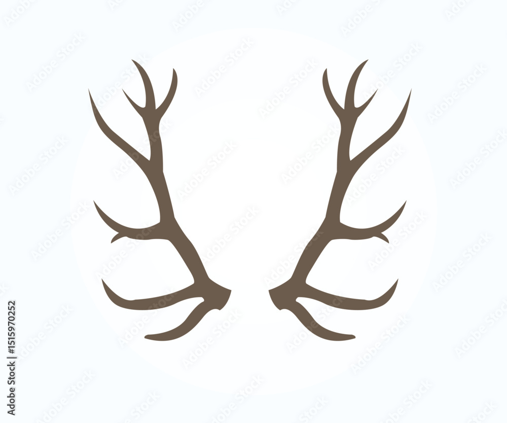 Εκτύπωση καμβά vintage elk antler vector illustration, elk antlers graphic art