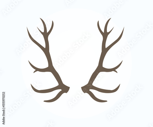 vintage elk antler vector illustration, elk antlers graphic art
