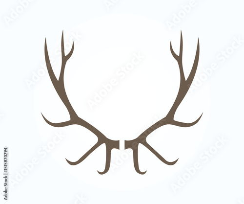 vintage elk antler vector illustration, elk antlers graphic art