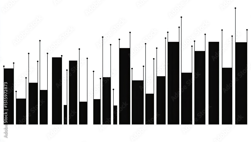 Fototapeta premium Bar graph showing data variation