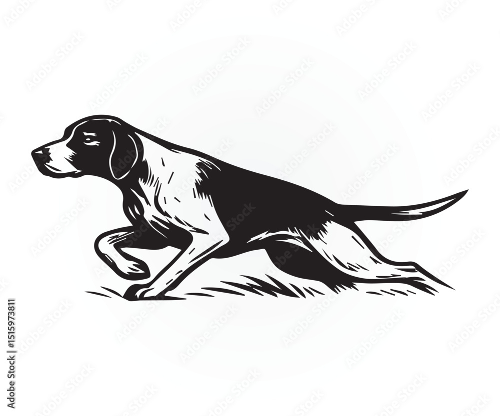 Obraz premium pointer dog graphic design, duck hunting pointer dog vector illustration art