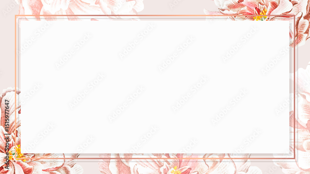 Fototapeta premium Golden floral frame wallpaper