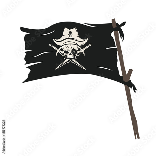 pirate flag torn vector element design template