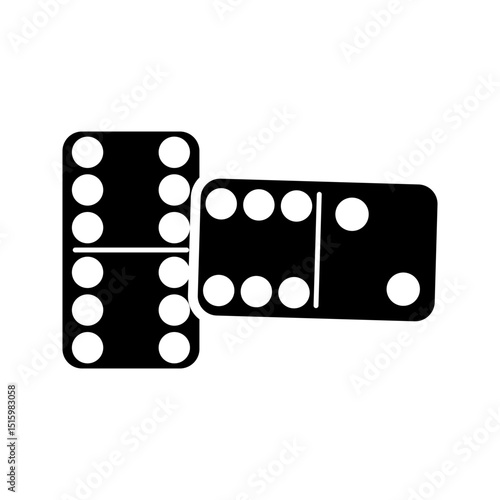  dominoes icon white on background