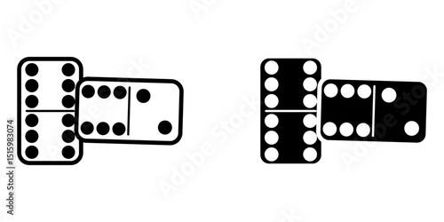 dominoes icon white on background