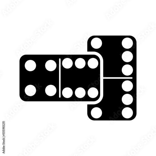  dominoes icon white on background