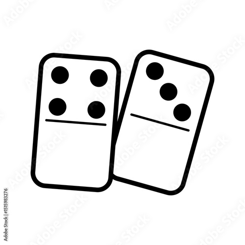 dominoes icon white on background