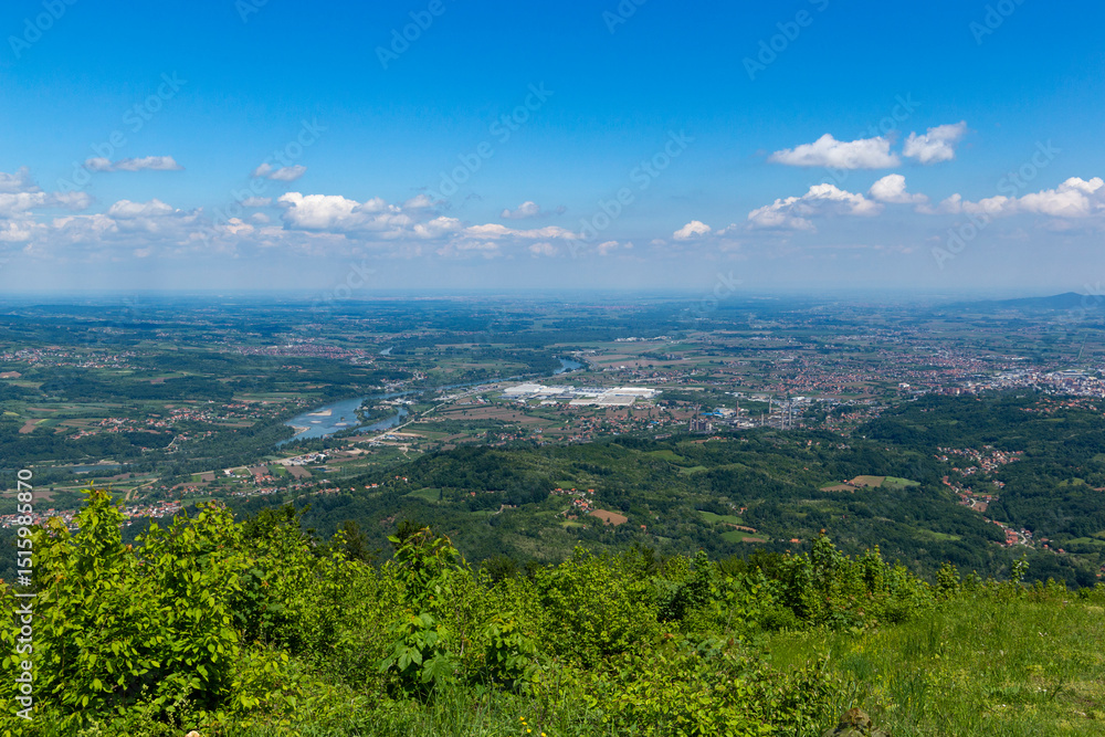 Fototapeta premium View of Serbia and Bosnia from Mount Gucevo