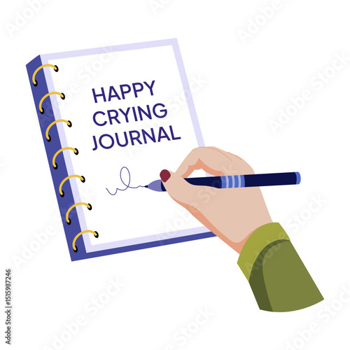 A flat style illustration of journal