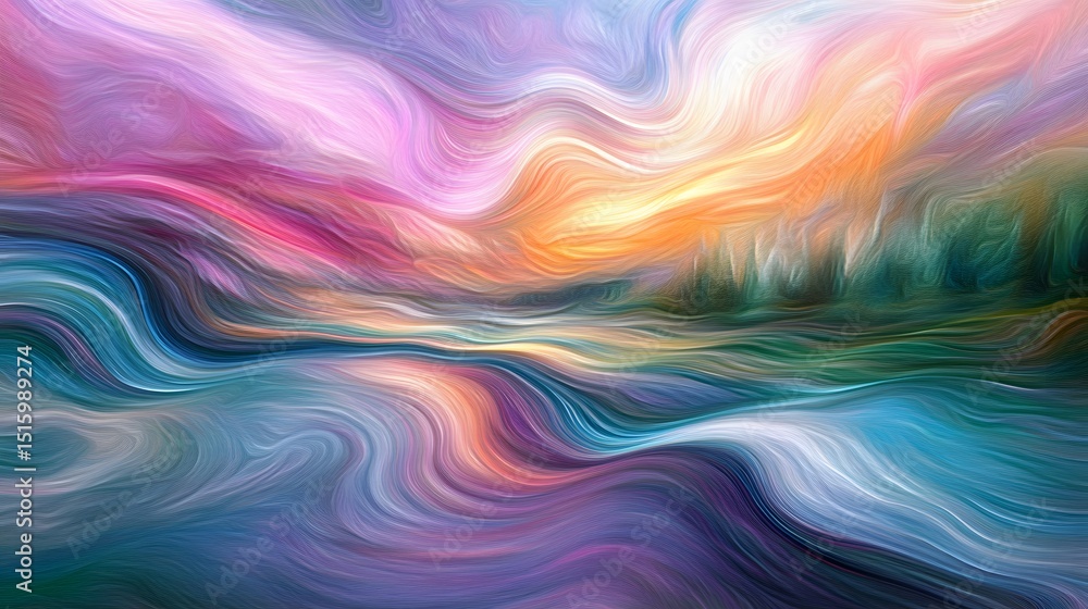 Obraz premium Colorful, abstract waves of color.