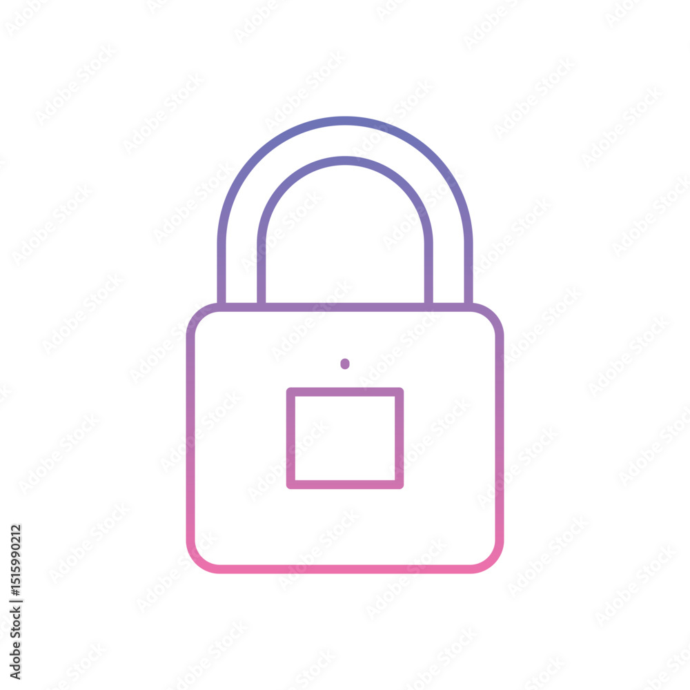Fingerprint Lock Icon vector stock illustration