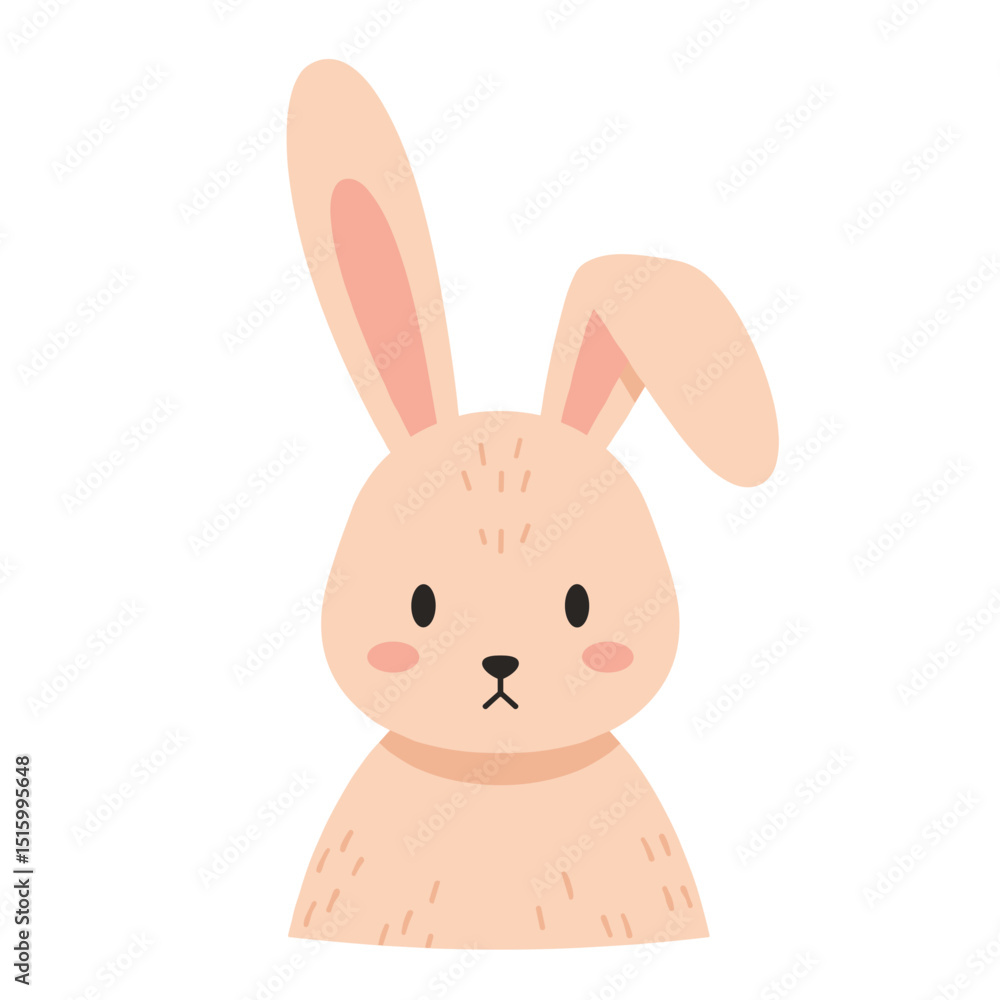 Simplified bunny head illustration Simplified bunny head illustration