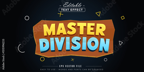 Master division text, editable text effect.