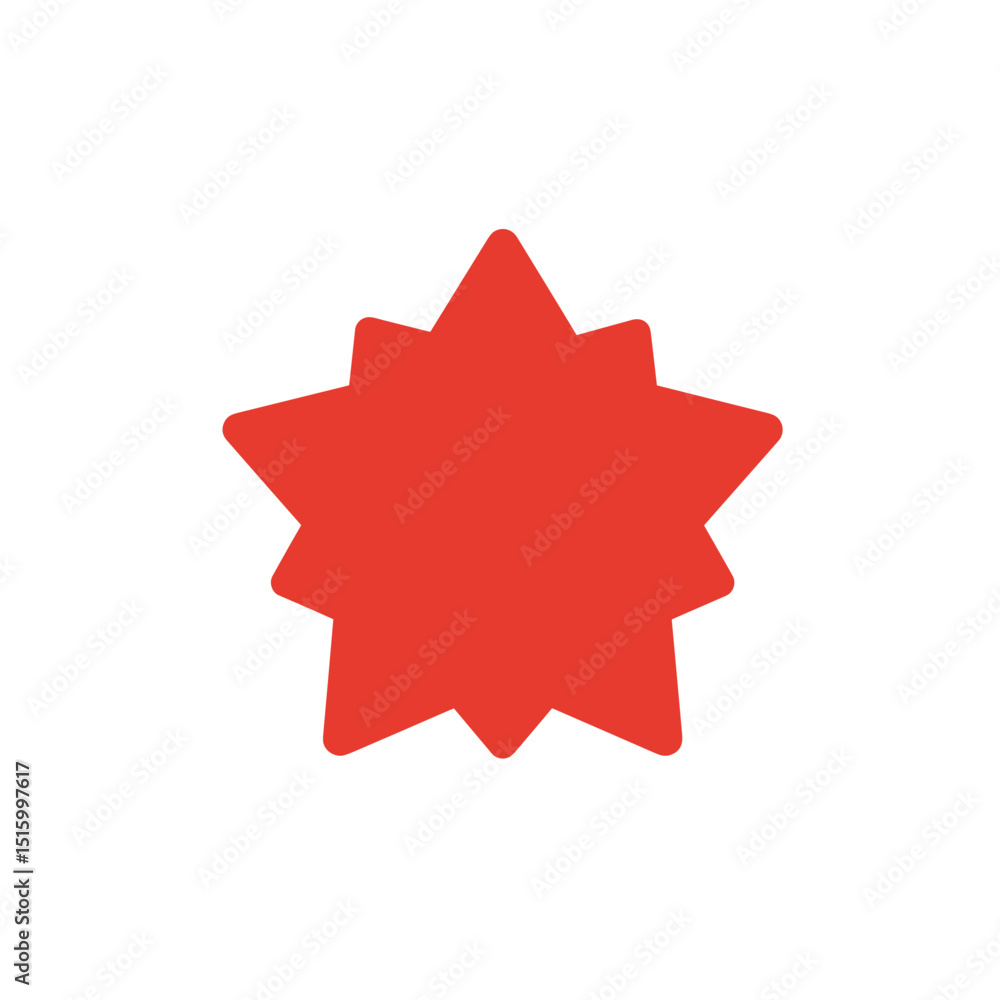 Red starburst shape Red starburst shape