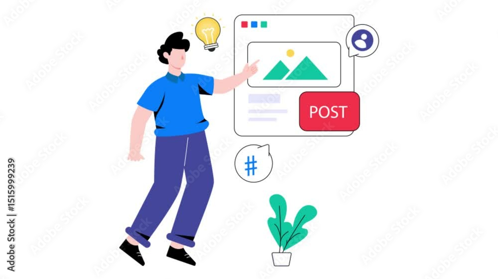 Post Content 2D Flat Animation Post Content 2D Flat Animation