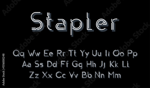 Decorative linear alphabet. Vector illustration.