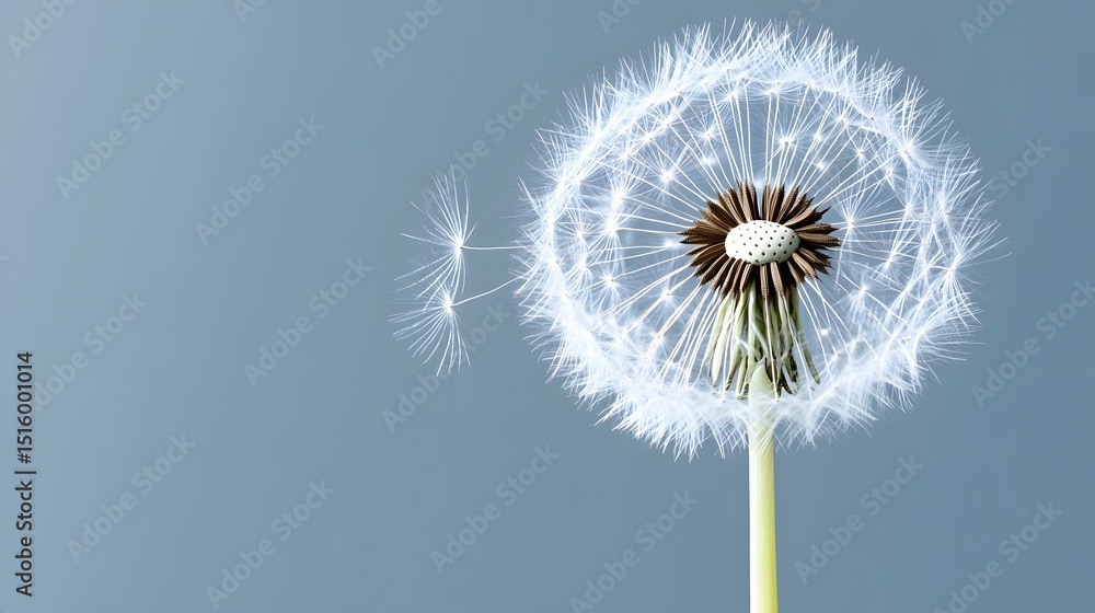 Fototapeta premium Closeup Dandelion Seeds Head Wish Making Nature