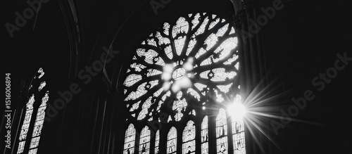 Gothic stained glass window in a church