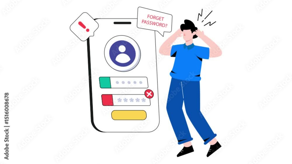 Forgot Password 2D Flat Animation Forgot Password 2D Flat Animation