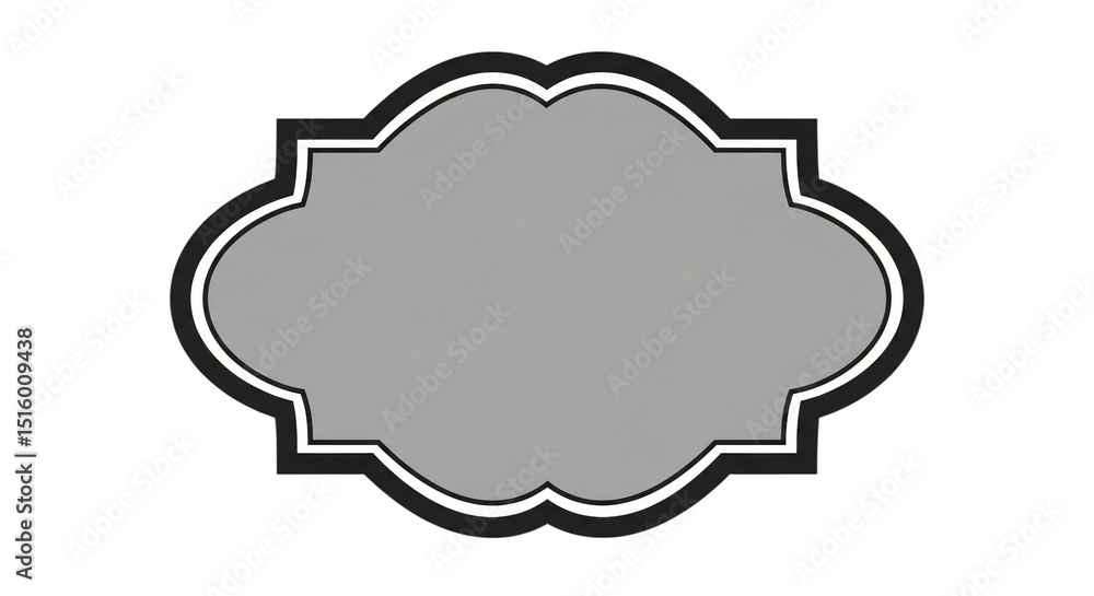 Fototapeta premium Gray and White Cloud Shaped Decorative Frame