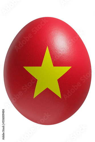 Rendered easter egg with a flag of Vietnam on the surface.