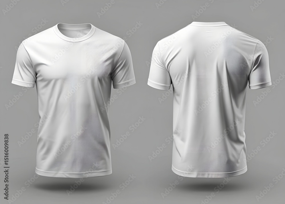 Front and back side white t shirt mockup isolated on white background Front and back side white t shirt mockup isolated on white background