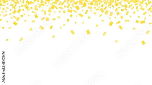 Abstract pixelated yellow confetti falling on black background pattern texture design art