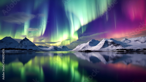Aurora borealis on the Norway.
