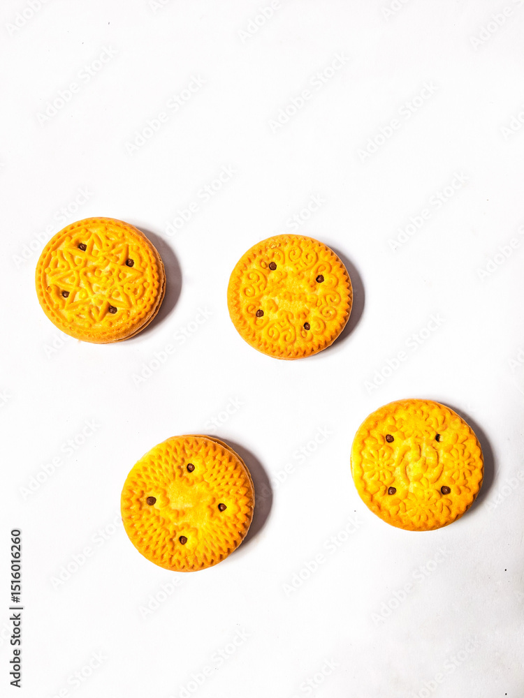 Fototapeta premium Coconut Biscuit on white background