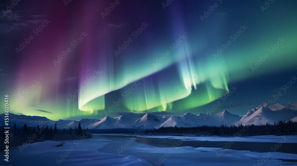 Naklejka premium Aurora borealis on the Norway. 