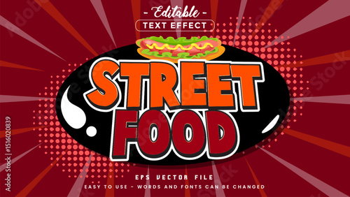 Street food editable text effect with comic style.