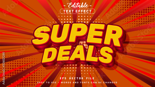 Editable text effect super deals on cartoon concept.