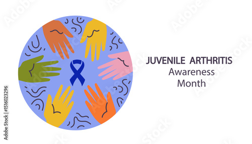 juvenile arthritis awareness month line art vector illustration.