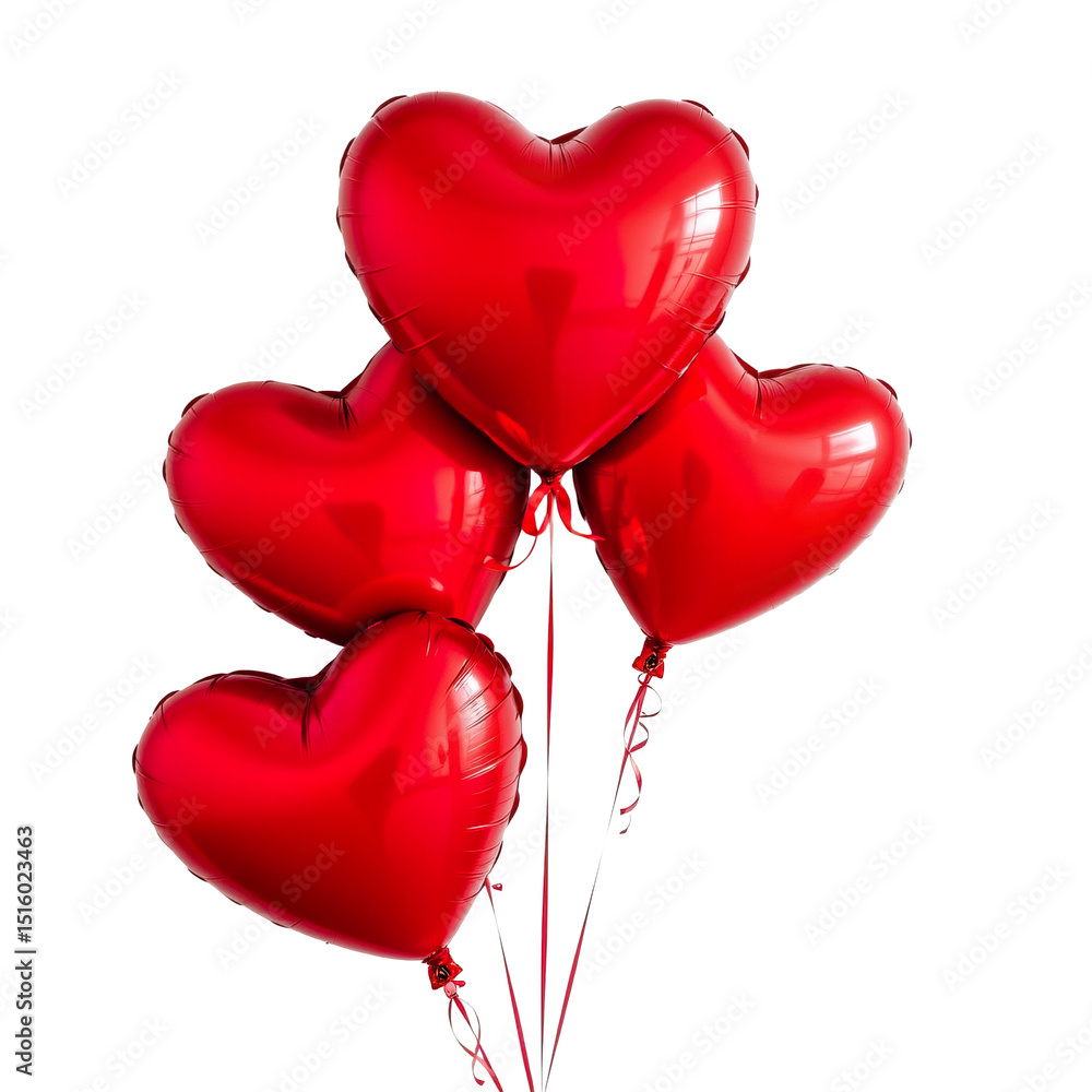 Heart-Shaped Red Balloons Floating Elegantly with Shiny Surface for Romantic Celebrations and Events Heart-Shaped Red Balloons Floating Elegantly with Shiny Surface for Romantic Celebrations and Events