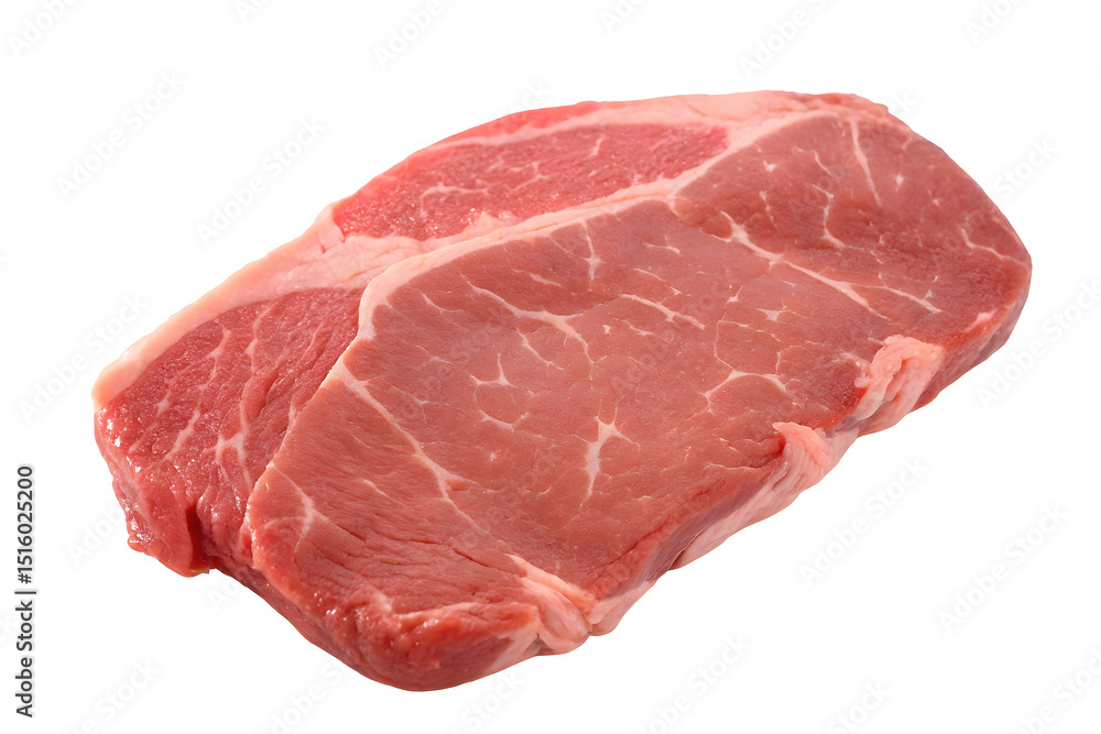 Fresh raw beefsteak cut isolated on white background ready for cooking food culinary Fresh raw beefsteak cut isolated on white background ready for cooking food culinary