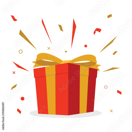 Surprise red gift box special give away package reward presents