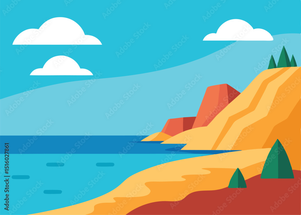 Fototapeta premium vector illustration of a tropical island