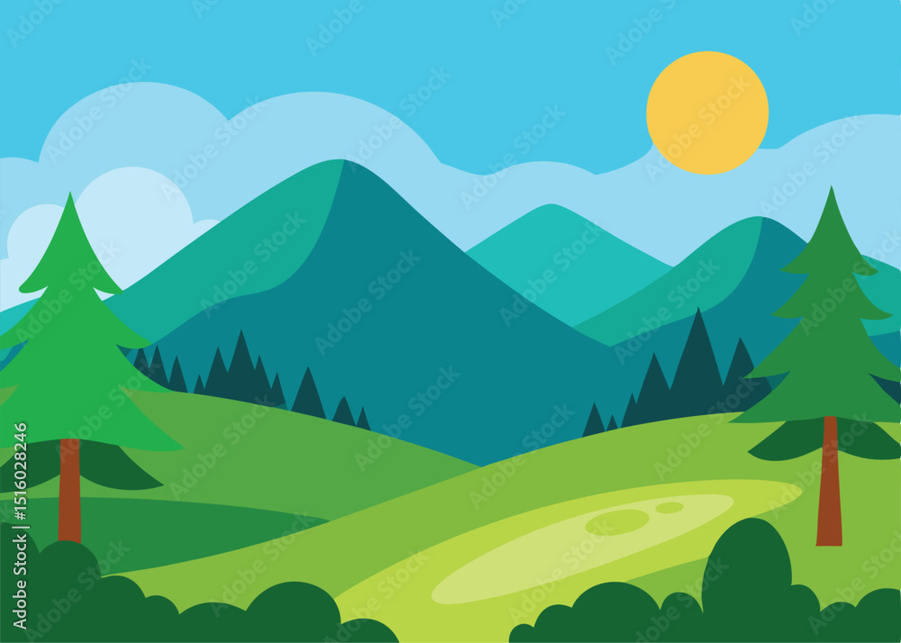 Obraz premium mountain landscape with trees