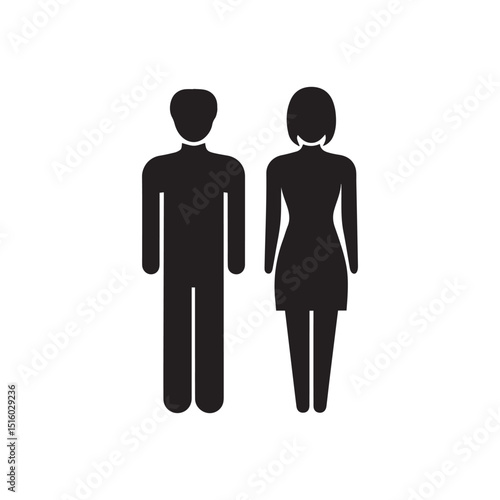 black silhouettes icon Male and femal symbol icon