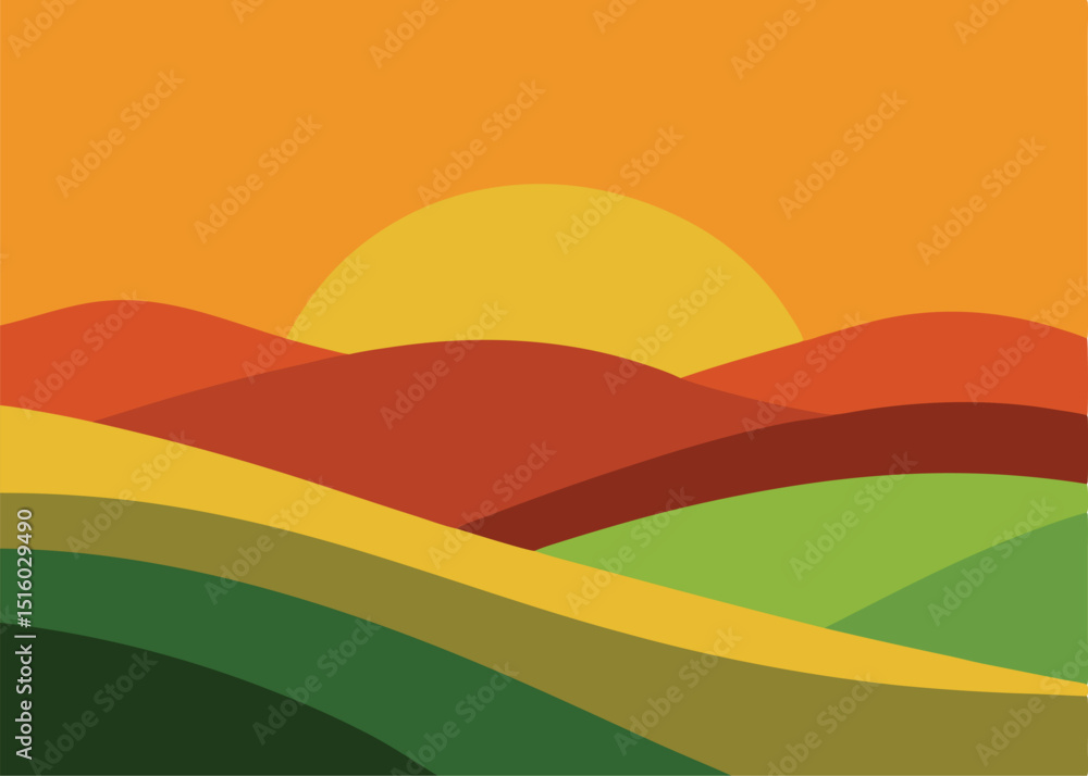 Obraz premium landscape with rainbow and sun