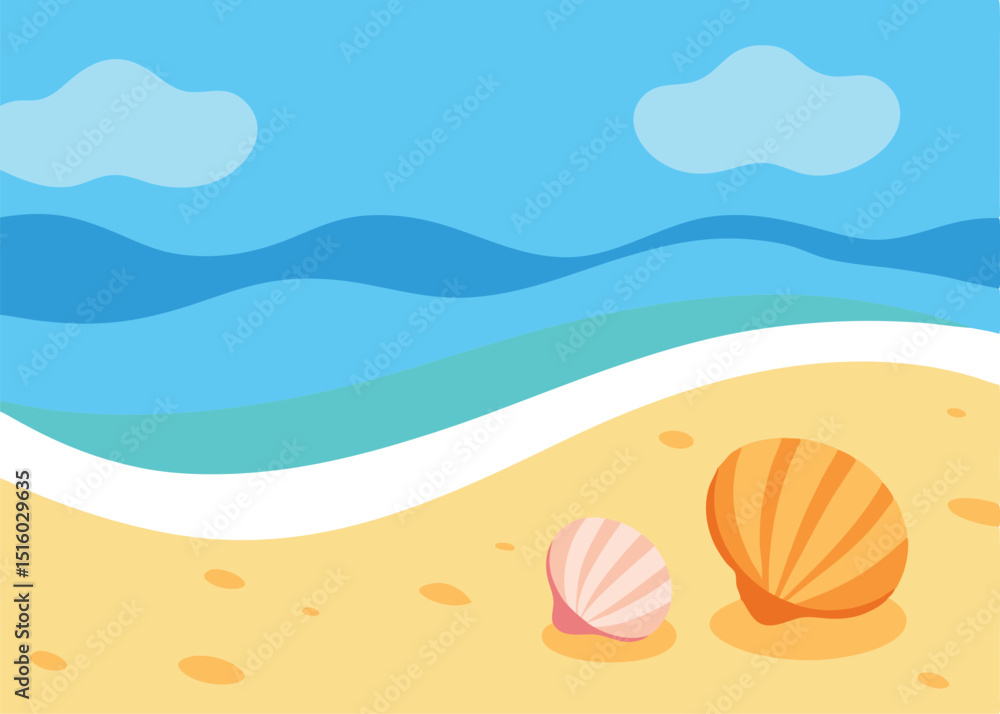 Obraz premium summer background with seashells